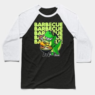 Cool Dinosaur Tyrannosaurus Cooking Sausages Barbecue BBQ product Baseball T-Shirt